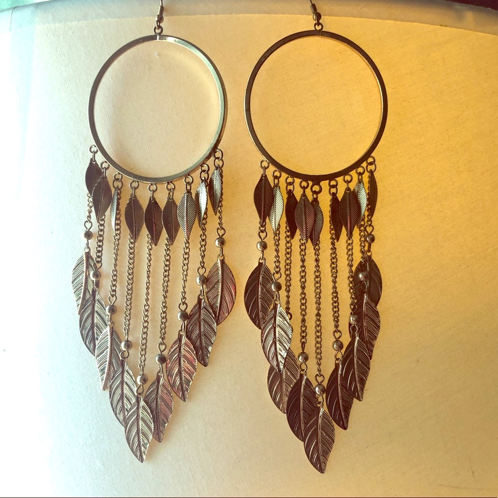 Gold Dream Catcher Style Earrings
